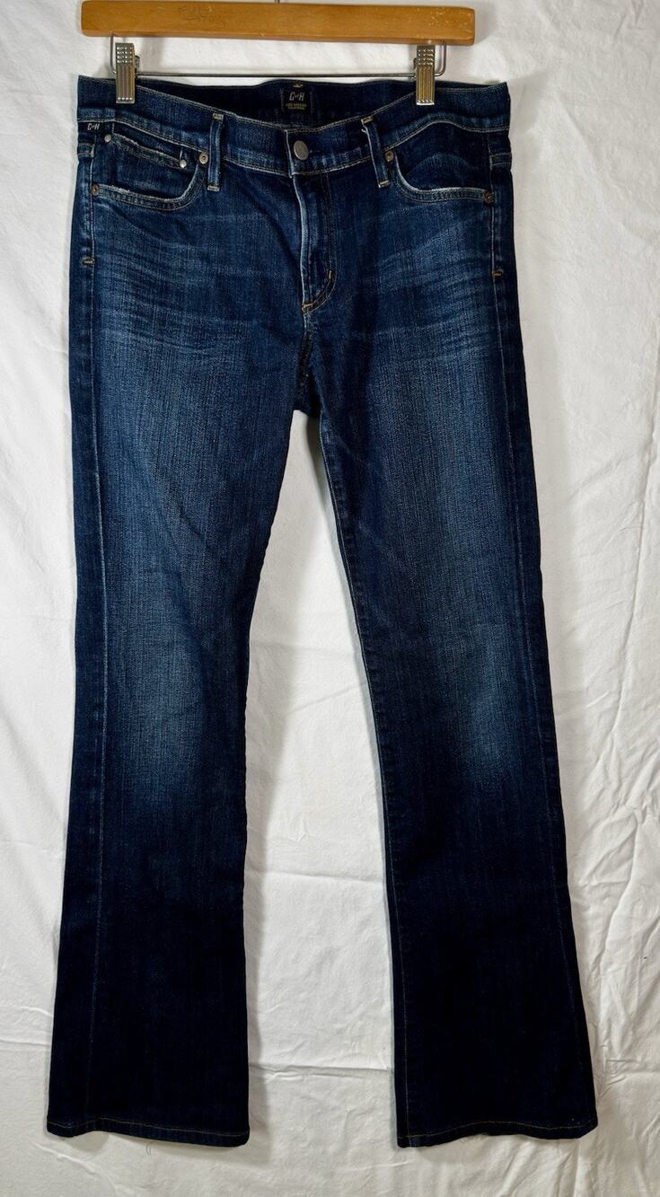 CITIZENS OF HUMANITY Dark Blue Bootcut Mid Rise Jeans Pants Stretch Denim sz 30